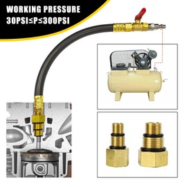 3mirrors Engine Air Valve Holder Pressure Pipe M10 M12 M14 M18 Thread to 1/4 NPT w/Ball Valve, Cylinder Leakage Testing Tool for Most LS Engine Compatible with Mustang Ford GM