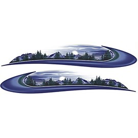 Heartland 2 RV Trailer Camper Mountain Scene Graphics Decals Stripes -726