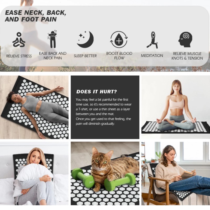Shoptrendys Acupressure Mat & Pillow Massage Set For Neck Back