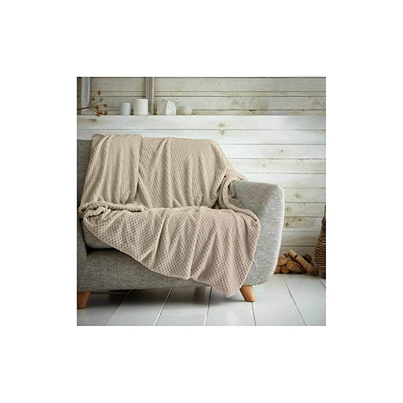 Kinfolk Textile Waffle Throw Honeycomb Blanket Soft Warm Cuddly Sofa