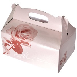 Papstar Gebäckkartons / Cupcake Box mit Tragegriff (20 Stück), eckig, rosé mit hübschem Neutraldruck, 20 x 13 x 9 cm, aus 350 gr/m² starker Pappe, #18851