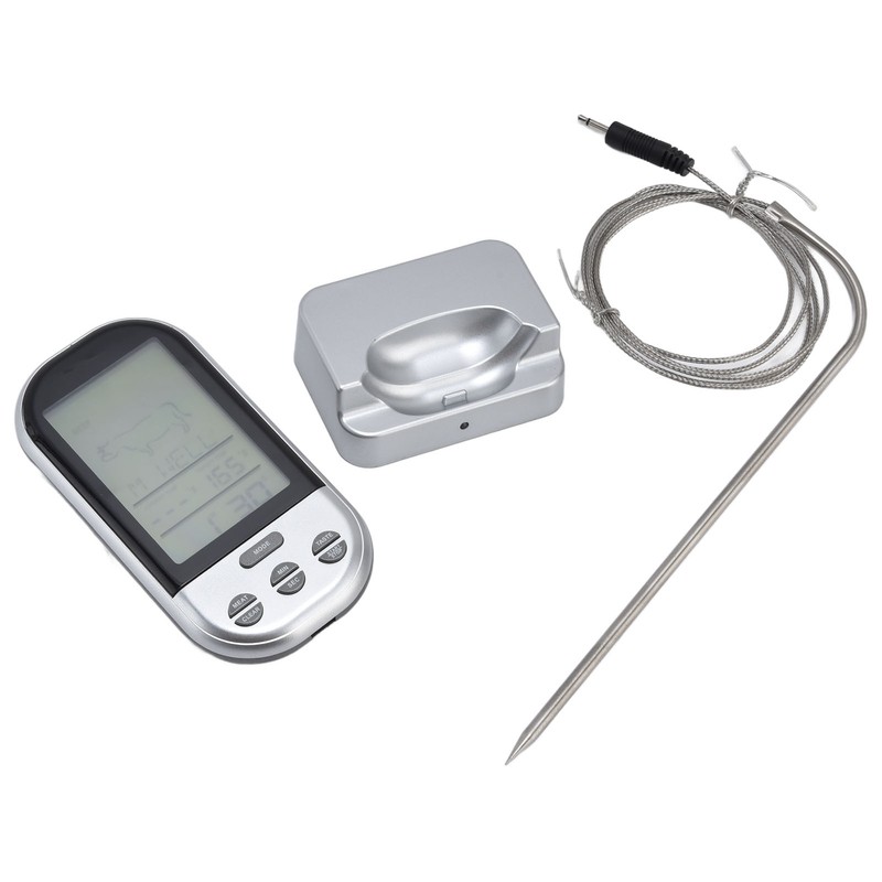 Wireless Thermometer Timer Overtime Alarm Function Practical Temperature Meter for