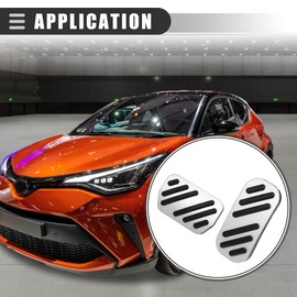 Motoforti Brake Pedal Pad Cover, Anti-Slip Footrest Kits, for Corolla Pruis 2019-2021, Aluminum Alloy, Silver Tone, 2pcs