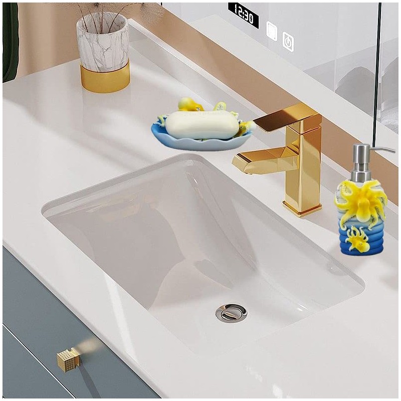 YHHRESINKING Resin Octopus Mother and Baby Soap Dispenser, Beach Bathroom