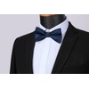 HISDERN Bow Tie Navy Blue Men's Paisley Suit Bow Tie