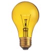 Satco S6083 25 Watt A19 Incandescent Light Bulb, Transparent Yellow