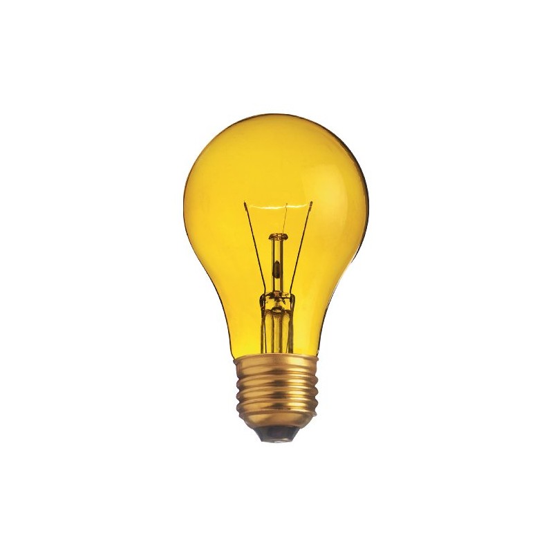 Satco S6083 25 Watt A19 Incandescent Light Bulb, Transparent Yellow