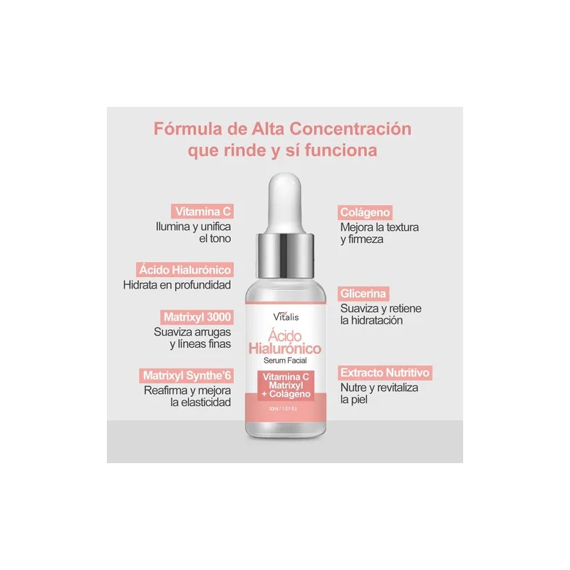 Serum Vitamina C Ácido Hialurónico Antiedad Vitamin C Hyaluronic Acid