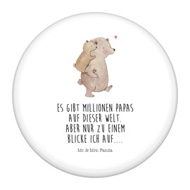 Mr. & Mrs. Panda 50mm Button Papa Bär - Geschenk, Muttertag, Vatertag, Familie, Pin, Vater, Schwester, Vati, Bruder, Anstecknadel, Papi, Danke Papa