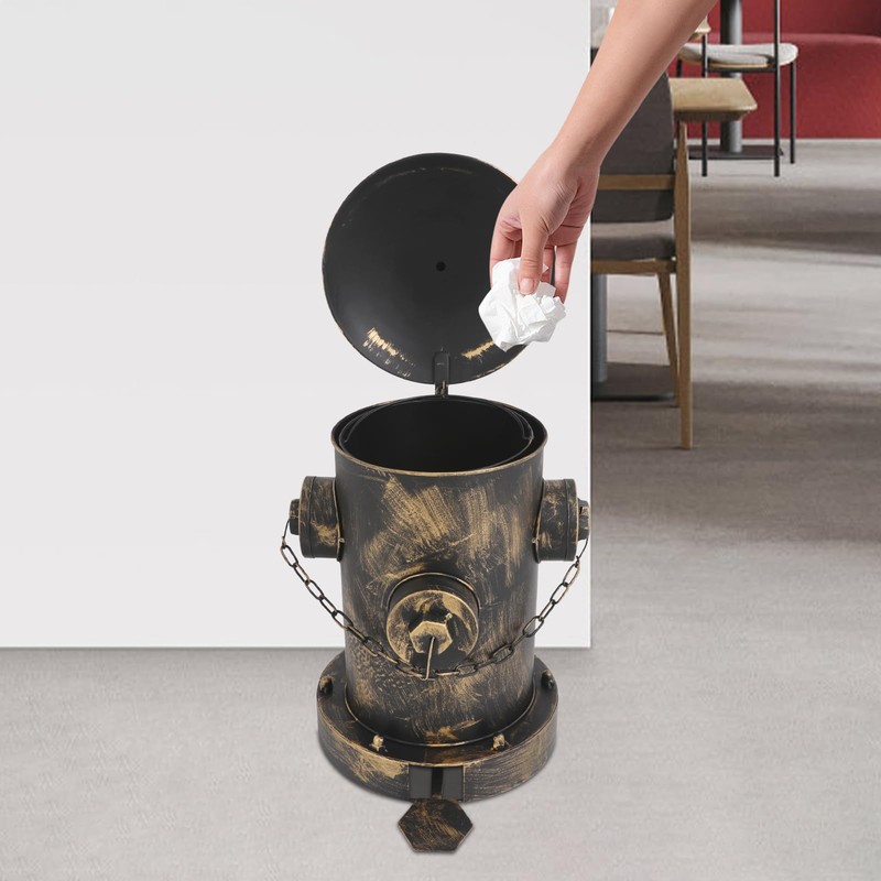 Pinelicorn 15.35inch Fire Hydrant Trash Can, Retro Creative Garbage Can