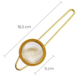 Teapro Matcha Sieve & Loose Tea Strainer | Metal Fine Mesh Stainless Steel | Mini Icing Sugar Sieve | Tea Filter | Small Matcha Sifter in Gold (1)