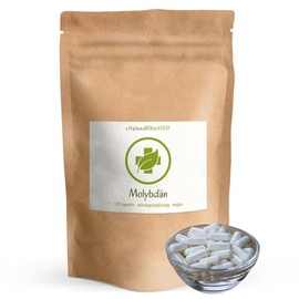 Molybdän 120 Kapseln - Hochdosiert mit 200 mcg pro Tag - vegan - Deutsche Premiumqualität - 100% natürlich - ohne Gentechnik - ohne Zusatzstoffe