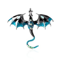 GUOXIAOMEI - Broche de dragón esmaltado clásico punk Dragon Animal Broche dominante Flying Dragon Broche de personalidad, ropa de sombrero bolsa accesorios para hombres y mujeres, Metal, Sin gemas.