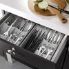 SIMPLE HOUSEWARE Adjustable Silverware Utensil Drawer Organizer, Gray
