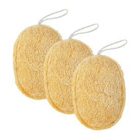 Natural Loofah Exfoliating Sponge (Pack of 3) - Loofa Exfoliating Body Scrubber - Biodegradable Organic Loofah Sponge - Shower Luffa Sponges - Shower Lufa (Oval)