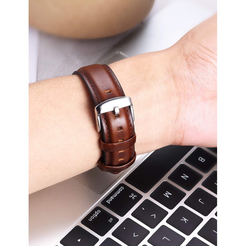 BINLUN Leather Watch Belt Quick Release Genuine Leather Watch Band