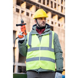 Dazonity Safety Vests,High Visibility,Reflective&Hi Vis Strip, for Men Women, Work, Cycling, Road, Construction(Yellow-XL) (as1, alpha, l, x_l, regular, regular, Yellow)