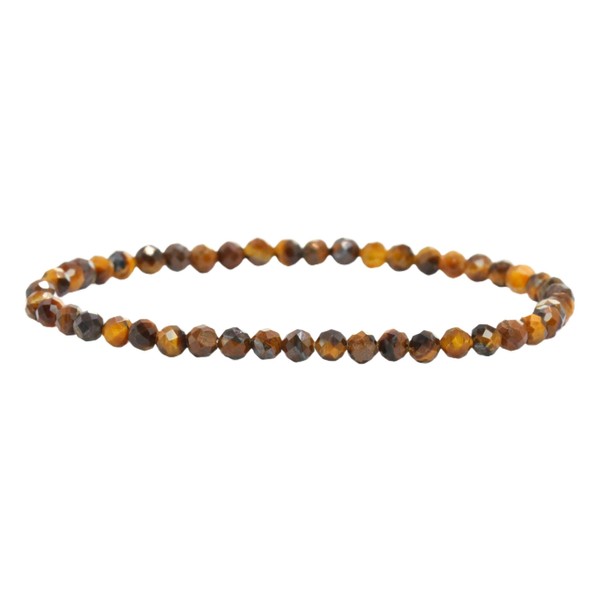 LAKADA Genuine Gemstone Bracelet with Faceted 4 mm Beads Healing