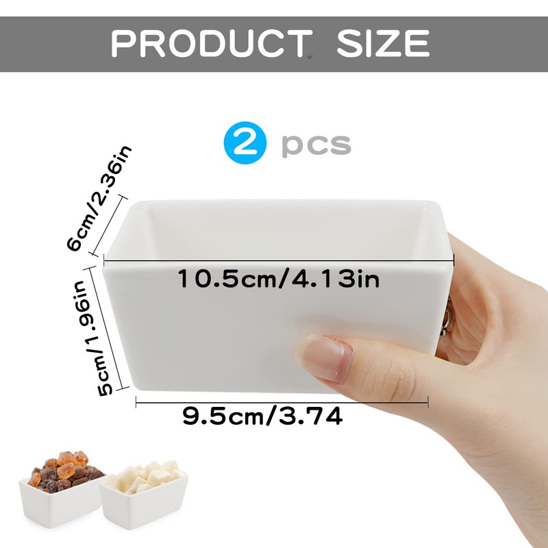 DOERDO 2Pcs Ceramic Sugar Packet Holder Tea Bag Bowl Storage