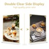 Folgtek 2-pack Clear Acrylic Sign Holder, Multipurpose L-Shape Table Stands