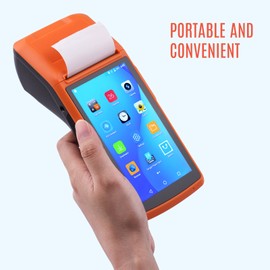 M1S Android Mobile POS Terminal Handheld PDA Printer All in One 58mm Receipt Printer 1D 2D Barcode Scanner with 5 Inch Touchscreen Support GPS/BT/3G/WiFi/OTG Function for Supermarkets Retail Stores Warehouses Small Business