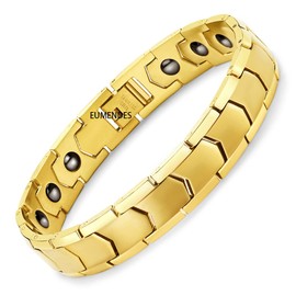 Magnetic Bracelet, Men's Magnetic Bracelet, Titanium Steel Magnetic Therapy Bracelet, Full Magnetic Bracelet with 18 Magnets, Static Electricity Removal, Stainless Steel