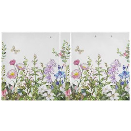 3 Ring Binder, Spring Wild Flowers Butterfly File Folder Holds 200 Sheets File Storage for Women Men School Office Supplie