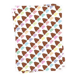 Brainbox Candy - 2 Sheets of Funny 'Poo Face' Gift Wrap - Birthday Gift Wrap for Anyone with A Cheeky Sense of Humour - Folded Quality Wrap