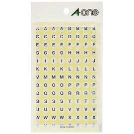 A-One 08090-2P Special Label Alphabet White Round 0.3 inch (9 mm) Set of 2