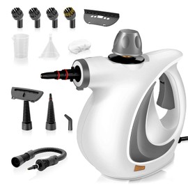 Pressurized Handheld Steam Cleaner for home with 12pcs Accessories & Safety Lock – Multi-Surface Natural Deep Steamer for Cleaning Car, Furniture, Floor, Upholstery, Tile, Grout, Windows(dark gray)