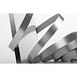 Edge Supply Brushed Aluminum Stainless Steel 3/4 inch X 10 ft X 1mm Thickness Edgebanding Roll - Non Glued - Made in USA.