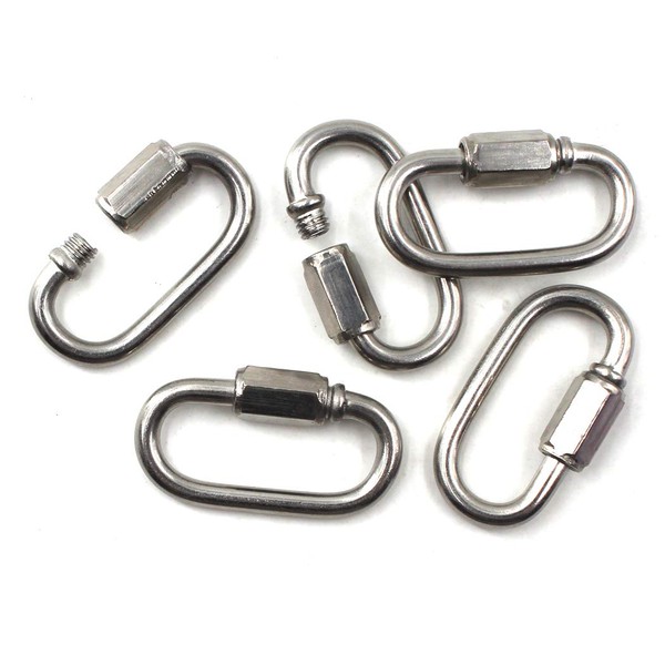 Flomore M3.5 Lock Quick Link Chain Connector 304 Stainless Steel Screw Lock Carabiner Pack Of 20