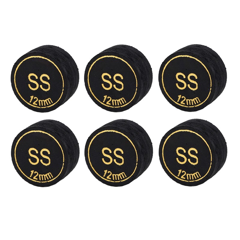 6pcs Pool Billiard Cue Tips 12mm Billiard Pool Cues Tips