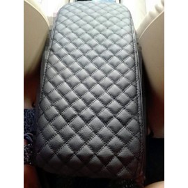 Ezzy Auto Black Leather Console Center Armrest Lid Cover Skin Protector Jacket for Ram Pickup