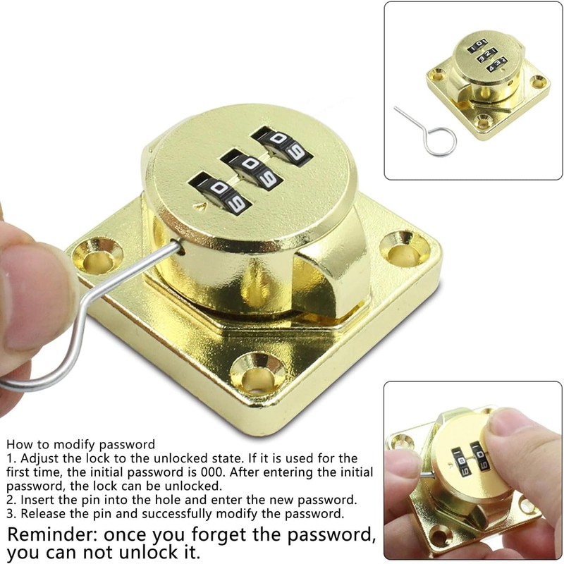 2X 110mm Mechanical Password Rotary Hasp Locks Door Security Slide