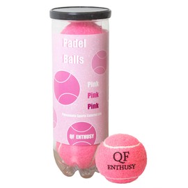 QF ENTHUSY - Pelotas de pádel, lata individual con 3 bolas presurizadas, pádel, rosa