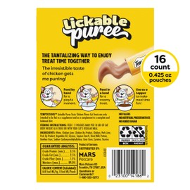 Temptations Creamy Puree Squeezable Lickable Cat Treats, Wet Cat Treats with Chicken, 0.42 oz. Tubes, 16 Count