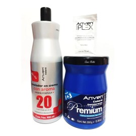 Kit Polvo Decolorante Anven Premium+peroxido 20vol+anvenplex