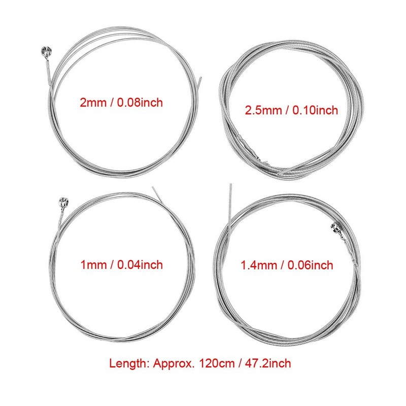Durable 4-String Electric Bass Strings, Smooth & Anti Rust, Lightweight,