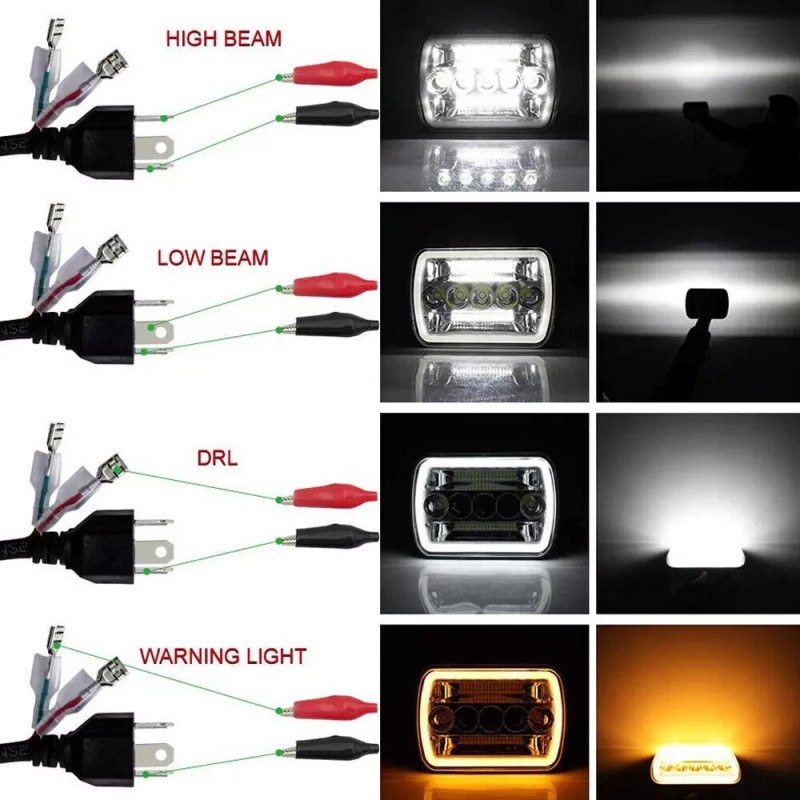 Bricologht Fit Chevy Kodiak C4500 C5500 2003-2009 5x7''7X6'' LED HEADLIGHT