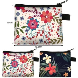 LdawyDE Coin Purse, 2 Pieces Small Purses for Women with Zip, Canvas Small Coin Purse Cosmetic Bag Women Coin Pouch, Elegant and Fashionable, Suitable for Storing Change, Cosmetics