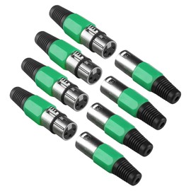 MAD OWL 4 Packs 3 Pin XLR Connector Cannon XLR DMX Cable Connectors XLR Female Male Adapter, XLR Panel Mount Connector XLR Microphone Cable Connector, Cannon Plug for Stage Light DMX Signal Wire