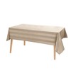 JIUZHEN Khaki Striped Rectangular Tablecloth - 54 x 80 Inches,Washable
