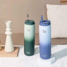 BOTTLE BOTTLE Water Bottle, 1 Liter, For Children, Direct Drinking, Hot and Cold Insulated, Vacuum Insulated, Stainless Steel Water Bottle, Portable, Green