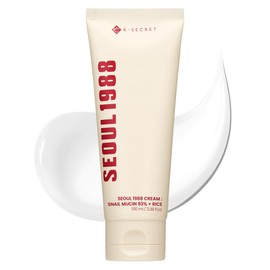 K-SECRET SEOUL 1988 Cream: Snail Mucin 97% + Rice, 100ml/3.38fl.oz. | 97% Snail Secretion with Rice Ferment Filtrate and Rice Extract for Skin Hydration, Soothing | Korean Skincare