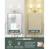 METWET 2 Light Bathroom Light Fixtures, Brushed Gold Vanity Lights,