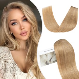 Elailite Real Hair Clip-In Extensions, #27 Honey Blonde, 5 Wefts, Remy Hair Extensions with 12 Clips, 50 cm, 70 g, Straight Hairpieces, Natural Hair Extension for Women