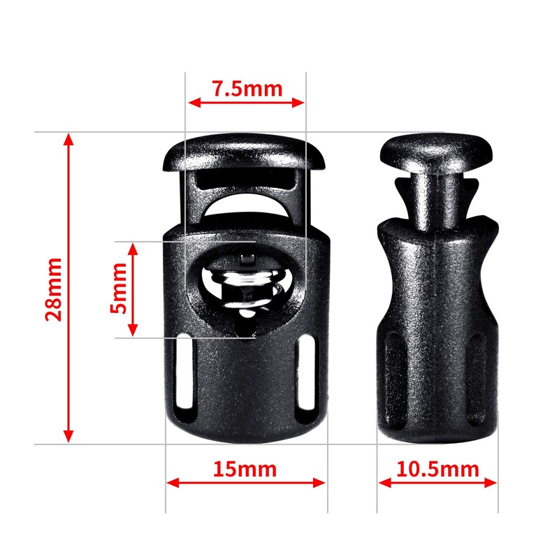 lingzaling Spring Cord Stoppers Single Hole Cord Lock Barrel Shape