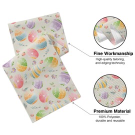 Happy Easter Table Runner, Spring Easter Egg Decoration Farmhouse Home Dining Kitchen Room Table Decor Easter Runner 13x72 Inches