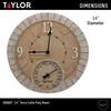 Taylor Terra Cotta Poly Resin Indoor and Outdoor Clock and